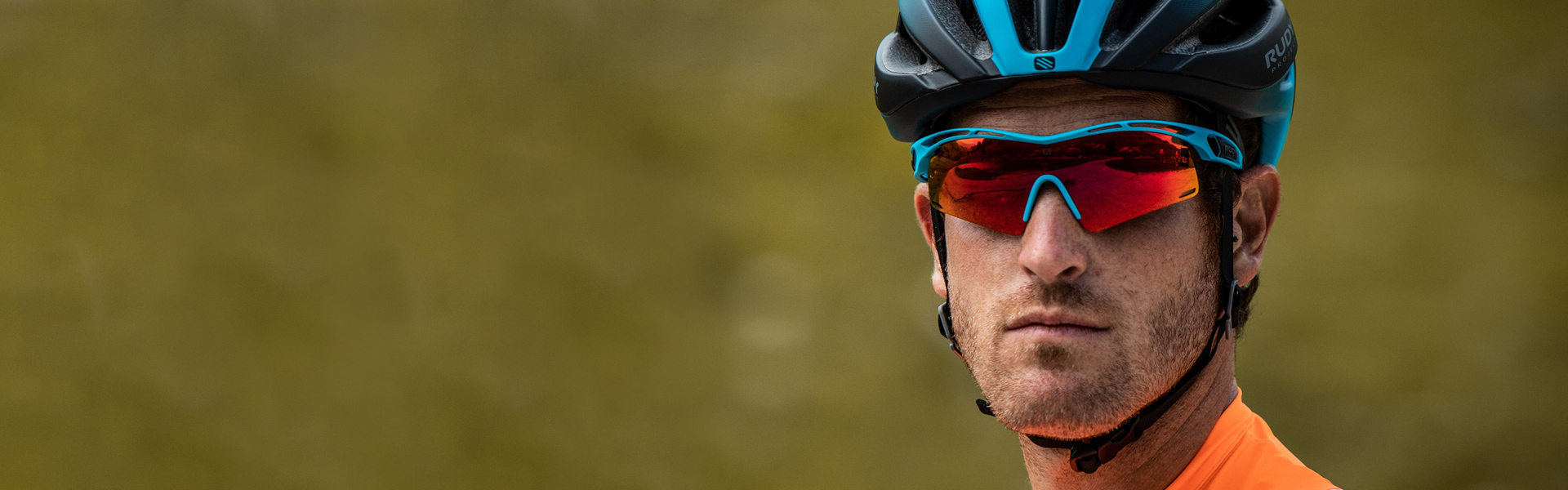 Cyclist wearing prescription sunglasses on a ride