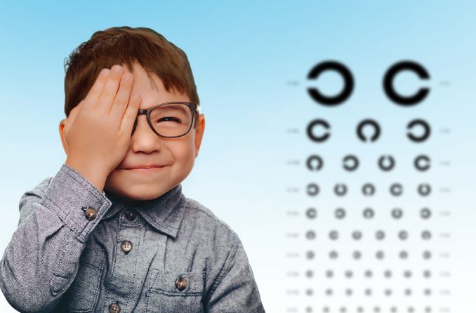 Child undergoing a myopia control consultation