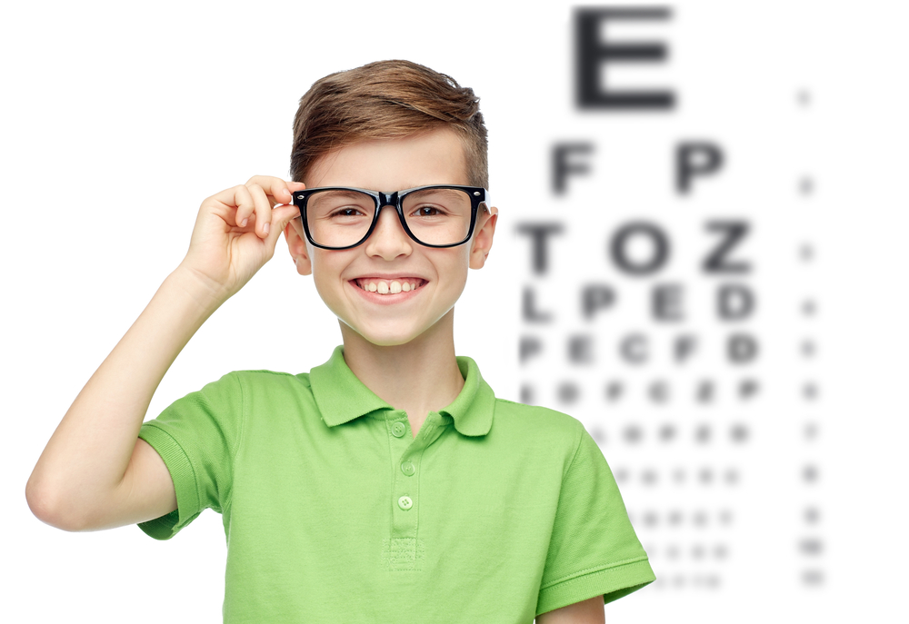 Child having an eye exam